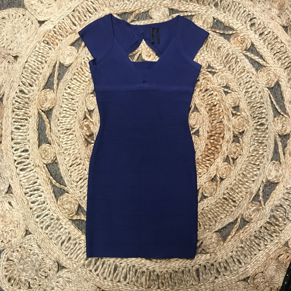 Bebe Blue Cobalt Bandage Dress
